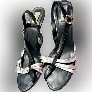 Women’s Michael Kors Black & Silver Strappy Stilettos